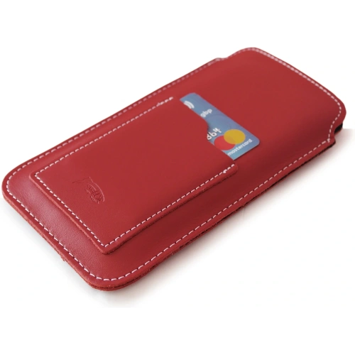 Buy LURESKO NEW ASTER XXXL universal leather case with a loop for a strap for phone sizes 6.5' - 6.9' (red with white thread) - LUR106 - {ean13} - Home Screen Store Europe