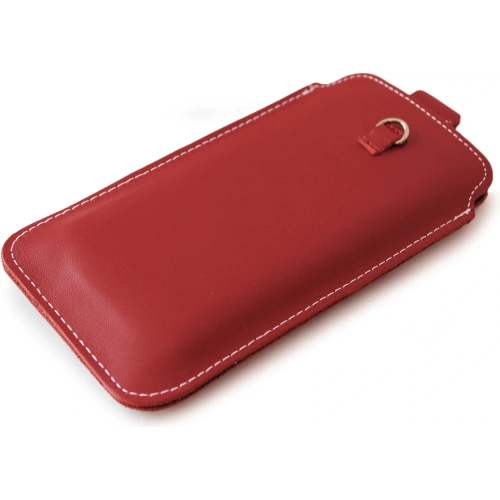 Buy LURESKO NEW ASTER XXXL universal leather case with a loop for a strap for phone sizes 6.5' - 6.9' (red with white thread) - LUR106 - {ean13} - Home Screen Store Europe