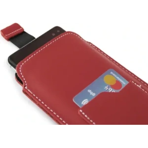 Buy LURESKO NEW ASTER XXXL universal leather case with a loop for a strap for phone sizes 6.5' - 6.9' (red with white thread) - LUR106 - {ean13} - Home Screen Store Europe