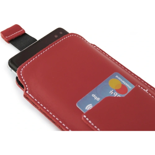 Buy LURESKO NEW ASTER XXXL universal leather case with a loop for a strap for phone sizes 6.5' - 6.9' (red with white thread) - LUR106 - {ean13} - Home Screen Store Europe