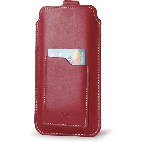 Buy LURESKO NEW ASTER XXXL universal leather case with a loop for a strap for phone sizes 6.5' - 6.9' (red with white thread) - LUR106 - {ean13} - Home Screen Store Europe