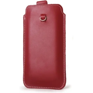Buy LURESKO NEW ASTER XXXL universal leather case with a loop for a strap for phone sizes 6.5' - 6.9' (red with white thread) - LUR106 - {ean13} - Home Screen Store Europe