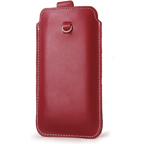 Buy LURESKO NEW ASTER XXXL universal leather case with a loop for a strap for phone sizes 6.5' - 6.9' (red with white thread) - LUR106 - {ean13} - Home Screen Store Europe