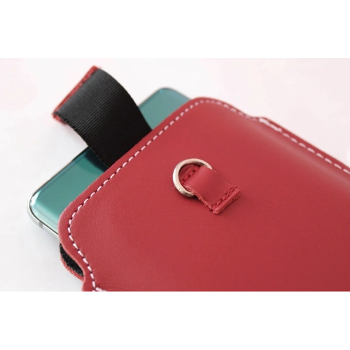 Buy LURESKO NEW ASTER XXXL universal leather case with a loop for a strap for phone sizes 6.5' - 6.9' (red with white thread) - LUR106 - {ean13} - Home Screen Store Europe