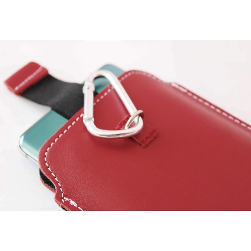 Buy LURESKO NEW ASTER XXXL universal leather case with a loop for a strap for phone sizes 6.5' - 6.9' (red with white thread) - LUR106 - {ean13} - Home Screen Store Europe