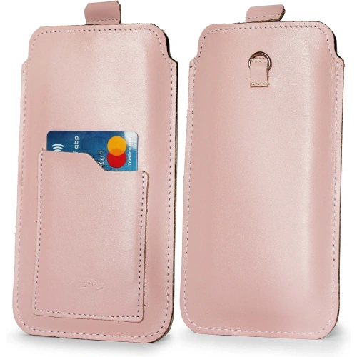 Buy LURESKO NEW ASTER XXXL universal leather case with a loop for a strap for phones 6.5' - 6.9' (pink with white thread) - LUR107 - {ean13} - Home Screen Store Europe