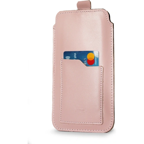 Buy LURESKO NEW ASTER XXXL universal leather case with a loop for a strap for phones 6.5' - 6.9' (pink with white thread) - LUR107 - {ean13} - Home Screen Store Europe