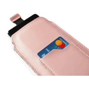 Buy LURESKO NEW ASTER XXXL universal leather case with a loop for a strap for phones 6.5' - 6.9' (pink with white thread) - LUR107 - {ean13} - Home Screen Store Europe