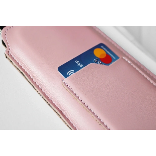Buy LURESKO NEW ASTER XXXL universal leather case with a loop for a strap for phones 6.5' - 6.9' (pink with white thread) - LUR107 - {ean13} - Home Screen Store Europe