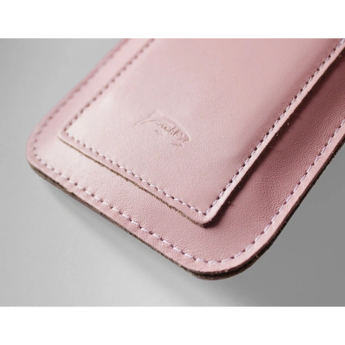 Buy LURESKO NEW ASTER XXXL universal leather case with a loop for a strap for phones 6.5' - 6.9' (pink with white thread) - LUR107 - {ean13} - Home Screen Store Europe