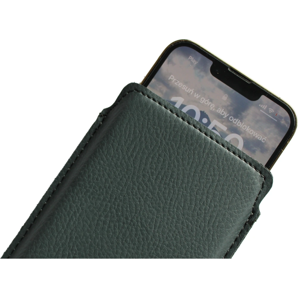 Skórzana wsuwka LURESKO LILNER XXXL na telefon ECO (szary)