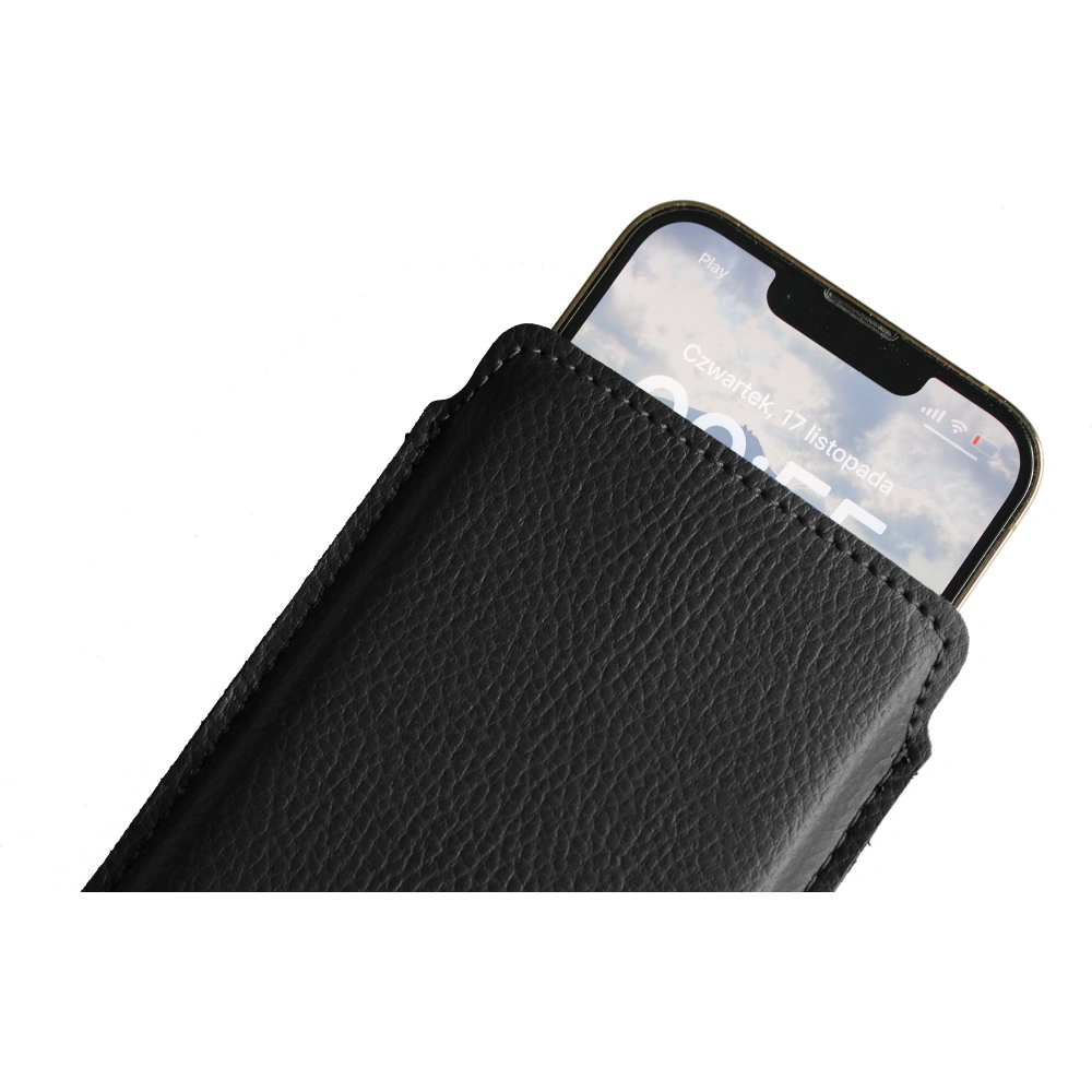 Skórzana wsuwka LURESKO LILNER XXXL na telefon ECO (czarny)