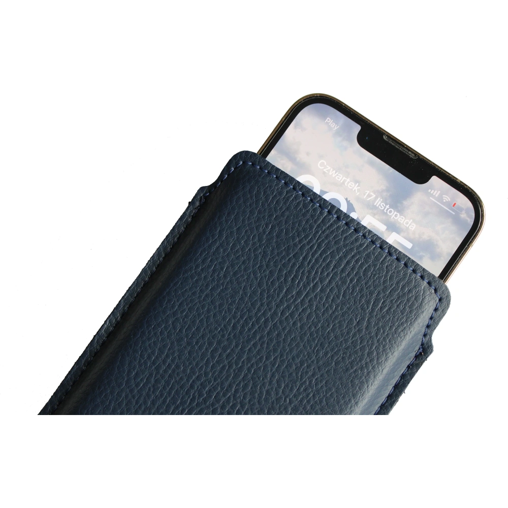 Skórzana wsuwka LURESKO LILNER XXL na telefon ECO (niebieski)