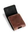 LURESKO FLIP SLEEVE M leather protective case for Samsung Galaxy Z Flip 3/4/5/6 Motorola Razr 50 / 40 Ultra Huawei Pocket (vintage brown with white thread)