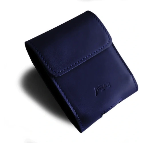 Buy LURESKO HECTOR FLIP M leather neck case / belt case / loop case for Flip models (smooth navy blue with navy thread) - LUR117 - {ean13} - Home Screen Store Europe