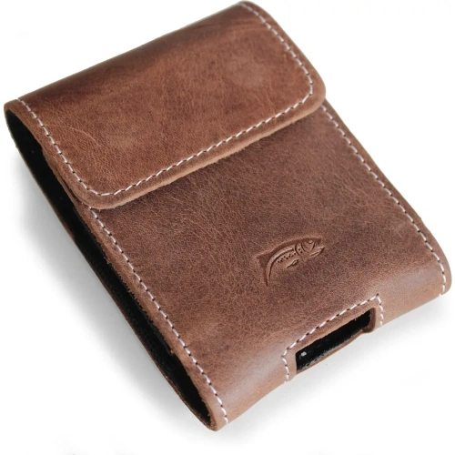 Buy LURESKO HECTOR FLIP M leather neck/pocket/belt loop case for Flip models (vintage brown with white thread) - LUR118 - {ean13} - Home Screen Store Europe