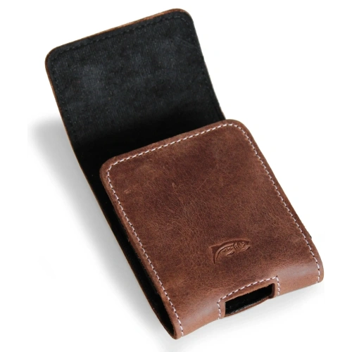 Buy LURESKO HECTOR FLIP M leather neck/pocket/belt loop case for Flip models (vintage brown with white thread) - LUR118 - {ean13} - Home Screen Store Europe