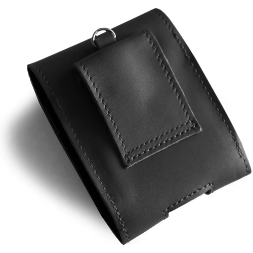 Buy LURESKO HECTOR FLIP M leather neck / belt / loop case for Flip models (black smooth with black thread) - LUR119 - {ean13} - Home Screen Store Europe