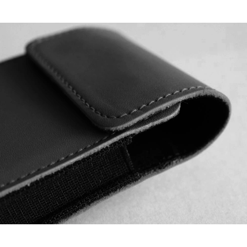 Buy LURESKO HECTOR FLIP M leather neck / belt / loop case for Flip models (black smooth with black thread) - LUR119 - {ean13} - Home Screen Store Europe