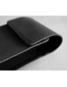 Buy LURESKO HECTOR FLIP M leather neck / belt / loop case for Flip models (black smooth with black thread) - LUR119 - {ean13} - Home Screen Store Europe