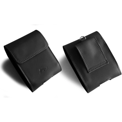 Buy LURESKO HECTOR FLIP M leather neck / belt / loop case for Flip models (black smooth with black thread) - LUR119 - {ean13} - Home Screen Store Europe