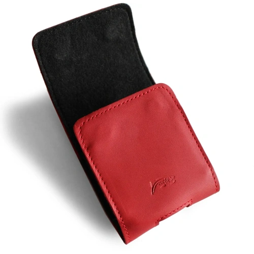Buy LURESKO HECTOR FLIP M leather neck/pouch/belt loop case for Flip models (red smooth with red thread) - LUR120 - {ean13} - Home Screen Store Europe
