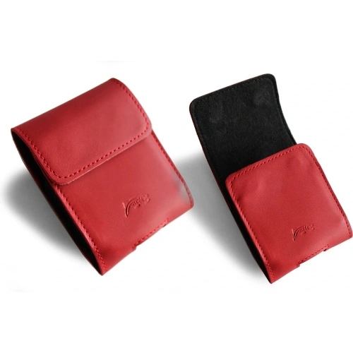 Buy LURESKO HECTOR FLIP M leather neck/pouch/belt loop case for Flip models (red smooth with red thread) - LUR120 - {ean13} - Home Screen Store Europe