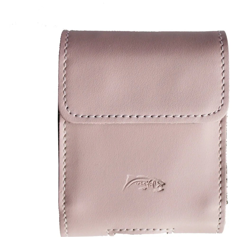 Skórzane etui na szyję / do paska / do szlufki LURESKO HECTOR FLIP M do modeli Flip (różowy gładki biała nić)