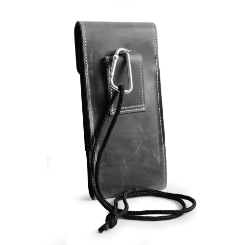 Buy LURESKO HECTOR XXL leather neck case / belt case / loop holster vertical 167x78x10mm (gray vintage white thread) - LUR122 - {ean13} - Home Screen Store Europe