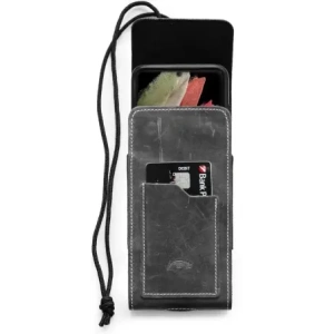 Buy LURESKO HECTOR XXL leather neck case / belt case / loop holster vertical 167x78x10mm (gray vintage white thread) - LUR122 - {ean13} - Home Screen Store Europe