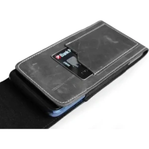 Buy LURESKO HECTOR XXL leather neck case / belt case / loop holster vertical 167x78x10mm (gray vintage white thread) - LUR122 - {ean13} - Home Screen Store Europe