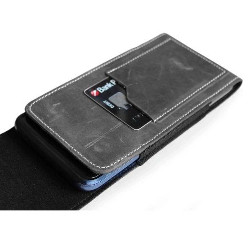 Buy LURESKO HECTOR XXL leather neck case / belt case / loop holster vertical 167x78x10mm (gray vintage white thread) - LUR122 - {ean13} - Home Screen Store Europe