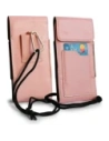 Buy LURESKO HECTOR XXL leather neck case / belt case / loop case vertical 167x78x10mm (smooth pink with white thread) - LUR123 - {ean13} - Home Screen Store Europe