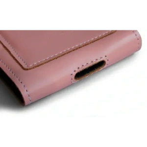 Buy LURESKO HECTOR XXL leather neck case / belt case / loop case vertical 167x78x10mm (smooth pink with white thread) - LUR123 - {ean13} - Home Screen Store Europe