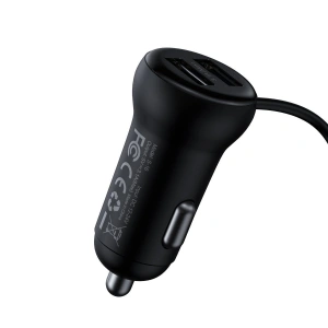 Kup Transmiter FM Baseus T typed S-16, AUX, Bluetooth 5.0, 2x USB, microSD, 3A (czarny) - BSU1454BLK - {ean13} - Sklep Home Screen