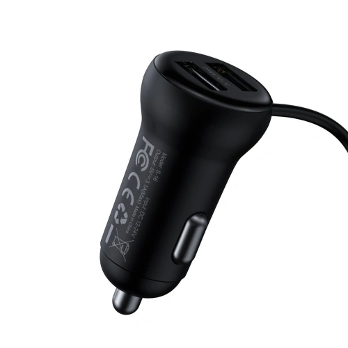 Kup Transmitter FM Baseus T typed S-16, AUX, Bluetooth 5.0, 2x USB, microSD, 3A (černý) - BSU1454BLK - {ean13} - Sklep Home Screen