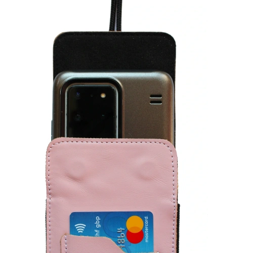Buy LURESKO HECTOR XXL leather neck case / belt case / loop case vertical 167x78x10mm (smooth pink with white thread) - LUR123 - {ean13} - Home Screen Store Europe