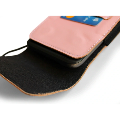 Buy LURESKO HECTOR XXL leather neck case / belt case / loop case vertical 167x78x10mm (smooth pink with white thread) - LUR123 - {ean13} - Home Screen Store Europe