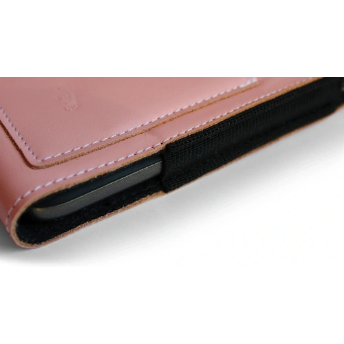 Buy LURESKO HECTOR XXL leather neck case / belt case / loop case vertical 167x78x10mm (smooth pink with white thread) - LUR123 - {ean13} - Home Screen Store Europe
