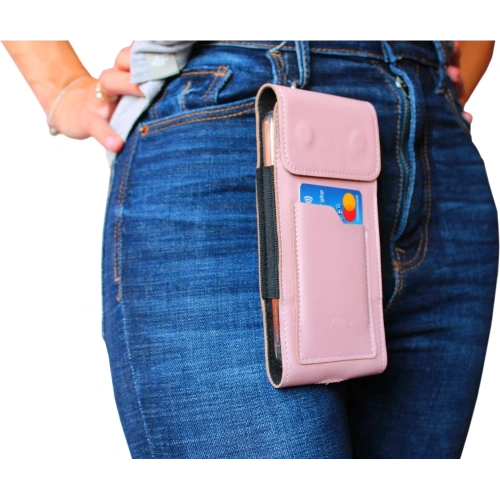 Kup LURESKO HECTOR XXL Lederhülle / Gürteltasche / Schlauchtasche vertikal 167x78x10mm (glattes Pink mit weißen Nähten) - LUR123 - {ean13} - Sklep Home Screen