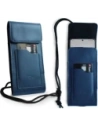 Buy LURESKO HECTOR XXL leather neck case / belt case / loop holster vertical 167x78x10mm (smooth blue with blue thread) - LUR124 - {ean13} - Home Screen Store Europe