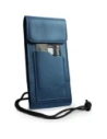 Buy LURESKO HECTOR XXL leather neck case / belt case / loop holster vertical 167x78x10mm (smooth blue with blue thread) - LUR124 - {ean13} - Home Screen Store Europe