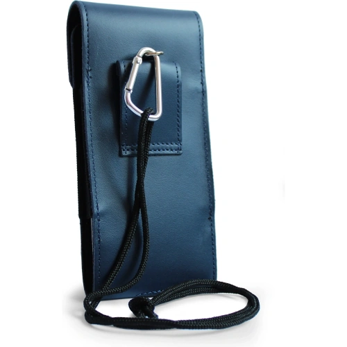 Buy LURESKO HECTOR XXL leather neck case / belt case / loop holster vertical 167x78x10mm (smooth blue with blue thread) - LUR124 - {ean13} - Home Screen Store Europe