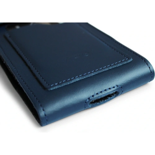 Buy LURESKO HECTOR XXL leather neck case / belt case / loop holster vertical 167x78x10mm (smooth blue with blue thread) - LUR124 - {ean13} - Home Screen Store Europe