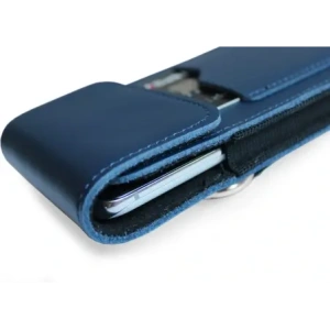 Buy LURESKO HECTOR XXL leather neck case / belt case / loop holster vertical 167x78x10mm (smooth blue with blue thread) - LUR124 - {ean13} - Home Screen Store Europe