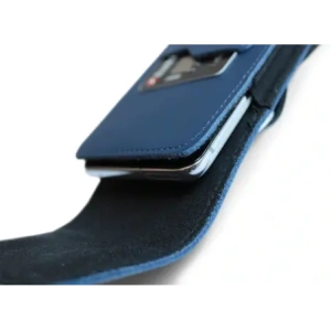 Buy LURESKO HECTOR XXL leather neck case / belt case / loop holster vertical 167x78x10mm (smooth blue with blue thread) - LUR124 - {ean13} - Home Screen Store Europe