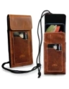 Buy LURESKO HECTOR XXL R XXL leather neck case / belt case / loop holster vertical 167x78x10mm (light vintage brown with white thread) - LUR125 - {ean13} - Home Screen Store Europe
