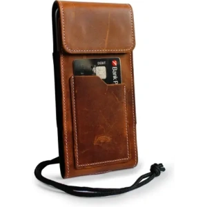 Buy LURESKO HECTOR XXL R XXL leather neck case / belt case / loop holster vertical 167x78x10mm (light vintage brown with white thread) - LUR125 - {ean13} - Home Screen Store Europe