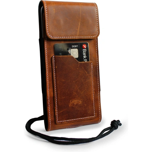 Buy LURESKO HECTOR XXL R XXL leather neck case / belt case / loop holster vertical 167x78x10mm (light vintage brown with white thread) - LUR125 - {ean13} - Home Screen Store Europe
