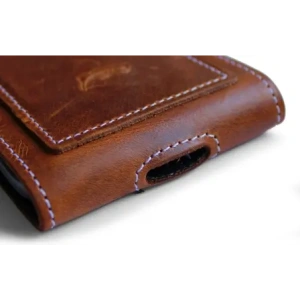 Buy LURESKO HECTOR XXL R XXL leather neck case / belt case / loop holster vertical 167x78x10mm (light vintage brown with white thread) - LUR125 - {ean13} - Home Screen Store Europe